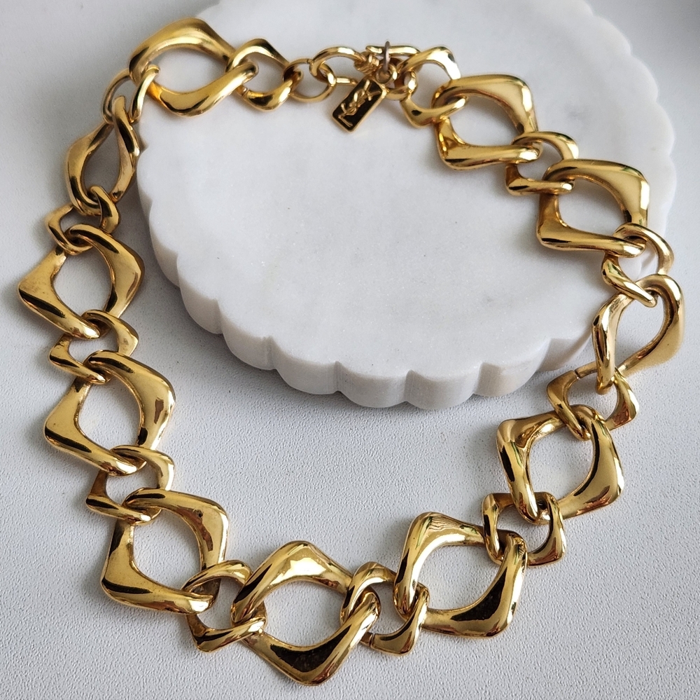 *6 HOURS DEAL* Yves Saint Laurent Gold Plated Necklace - Picture 3 of 5